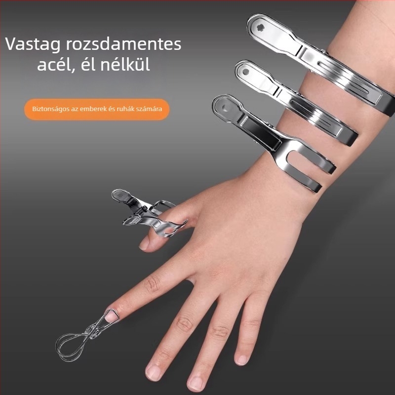 Rozsdamentes acél ruhaklip, nem hajlítható, modern minimalist stílus, alkalmas fehérneműre, zoknikra és ingre
