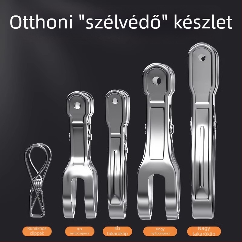 Rozsdamentes acél ruhaklip, nem hajlítható, modern minimalist stílus, alkalmas fehérneműre, zoknikra és ingre