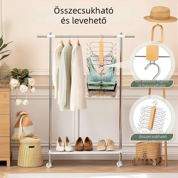 Fából készült, többfunkciós tároló és ruhaakasztó, nyom nélkül