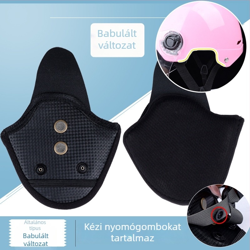 Gyerek sisak fülvédővel és levehető téli béléses sállal, univerzális illeszkedés