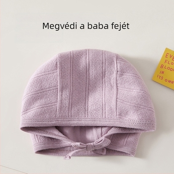 Baba fülvédős sapka ősz-télre, 100% pamut, melegen tart, újszülötteknek és csecsemőknek