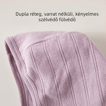 Baba fülvédős sapka ősz-télre, 100% pamut, melegen tart, újszülötteknek és csecsemőknek