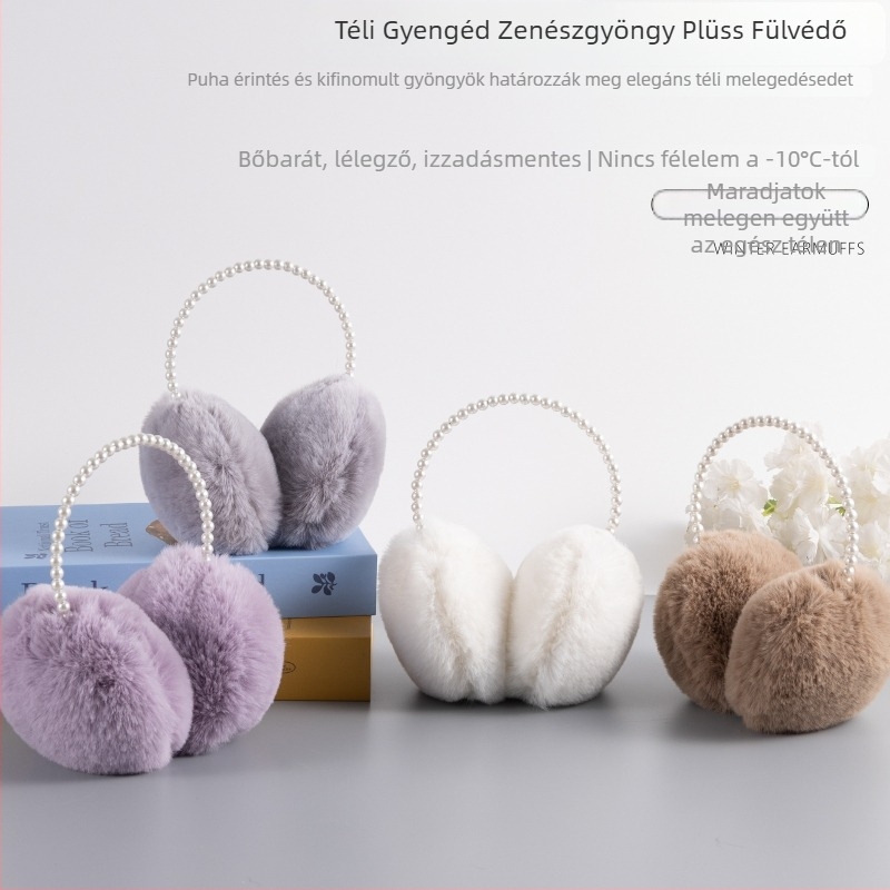 Uniszex téli fülmelegítő — poliészter, felnőtteknek, téli szezon, melegen tart