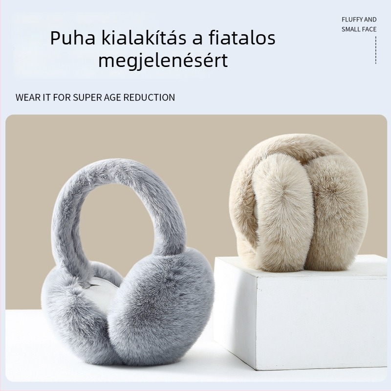 Téli fülvédő plüss bélésű, vastag meleg, uniszex felnőtteknek, összecsukható