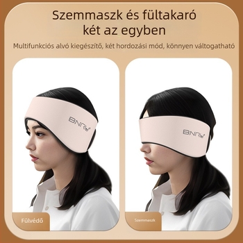 Zajcsillapító alvómaszk, pamutból készült, hátsó viselésű, egyszínű, mindennapi használatra otthon