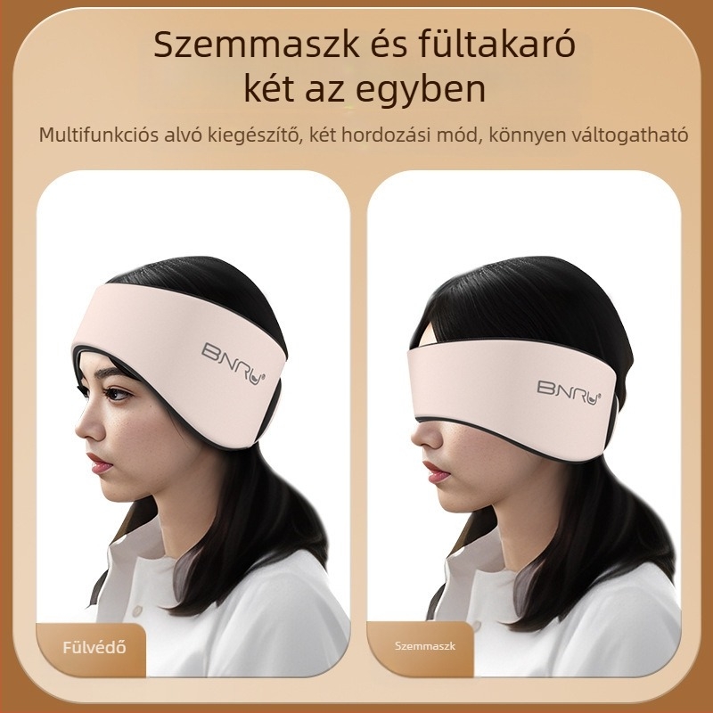 Zajcsillapító alvómaszk, pamutból készült, hátsó viselésű, egyszínű, mindennapi használatra otthon