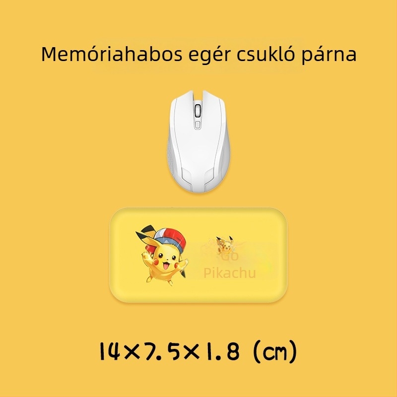 Billentyűzet- és egércsukló alátámasztó párna — szilikon memóriahab, kétoldalas rajzfilm téma, csúszásmentes, kopásálló, könnyen tisztítható