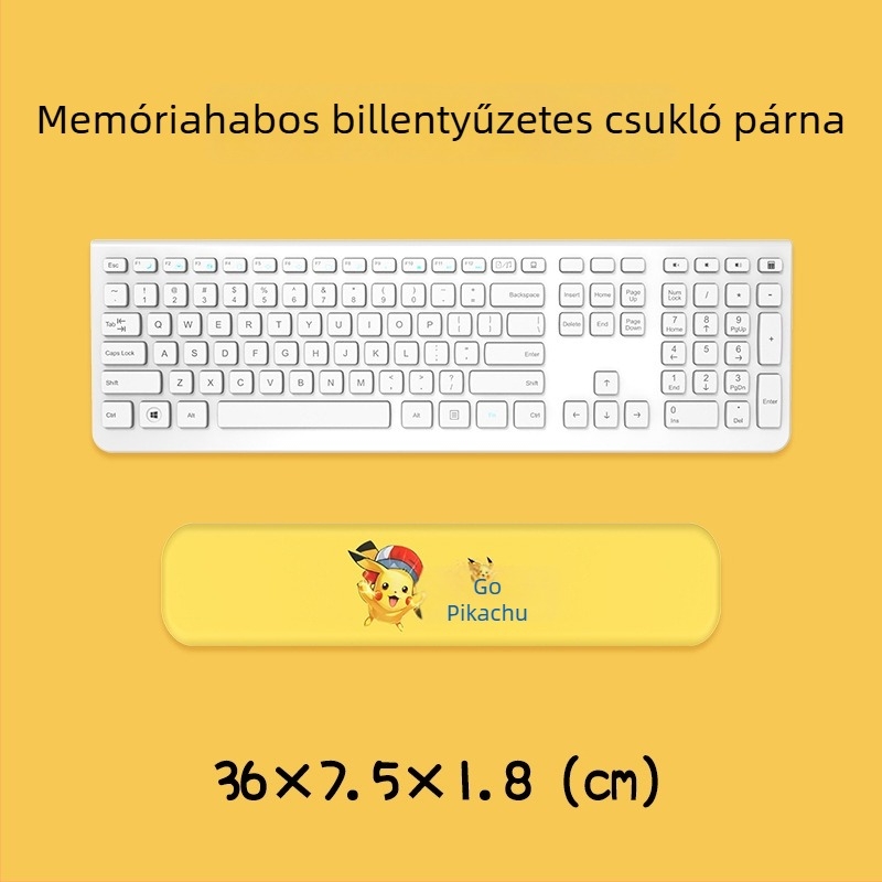 Billentyűzet- és egércsukló alátámasztó párna — szilikon memóriahab, kétoldalas rajzfilm téma, csúszásmentes, kopásálló, könnyen tisztítható