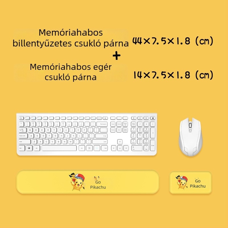 Billentyűzet- és egércsukló alátámasztó párna — szilikon memóriahab, kétoldalas rajzfilm téma, csúszásmentes, kopásálló, könnyen tisztítható