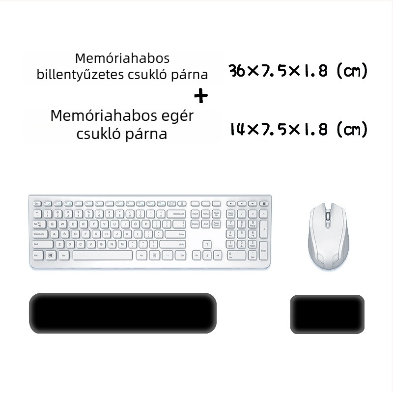 Billentyűzet- és egércsukló alátámasztó párna — szilikon memóriahab, kétoldalas rajzfilm téma, csúszásmentes, kopásálló, könnyen tisztítható