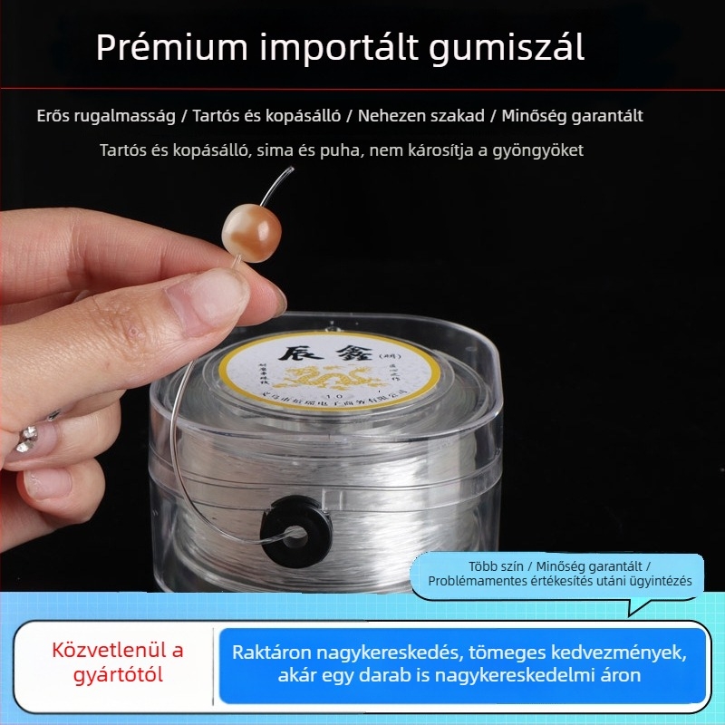 Rugalmas gyöngyszál, átlátszó kristályos zsinór gránát és achát Buddha-gyöngyökkel
