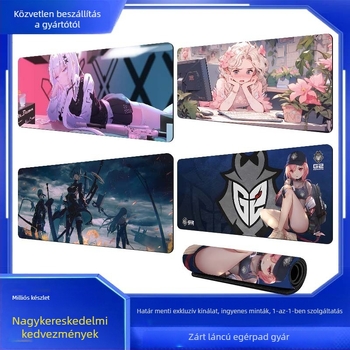 Játékhoz készült asztali pad anime témával, extra nagy méret, billentyűzet és egér számára, precíz varrású él, csúszásmentes felület.