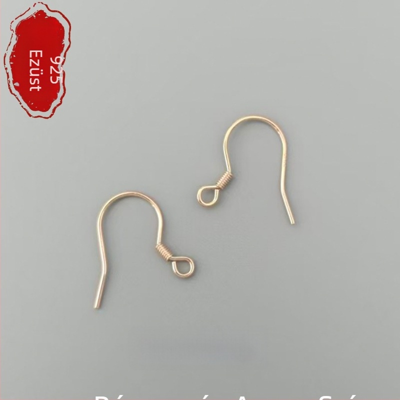 S925 sterling ezüst fülhorgó kiegészítők, nyitott gyűrű DIY anyagok, kínai stílusú ékszer alkatrészek