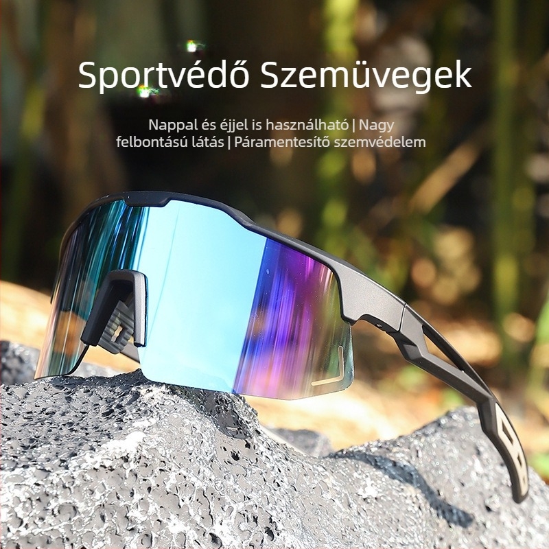 Kerékpáros szemüveg 9346 modell, cserélhető lencsékkel, szélvédett, UV védelem