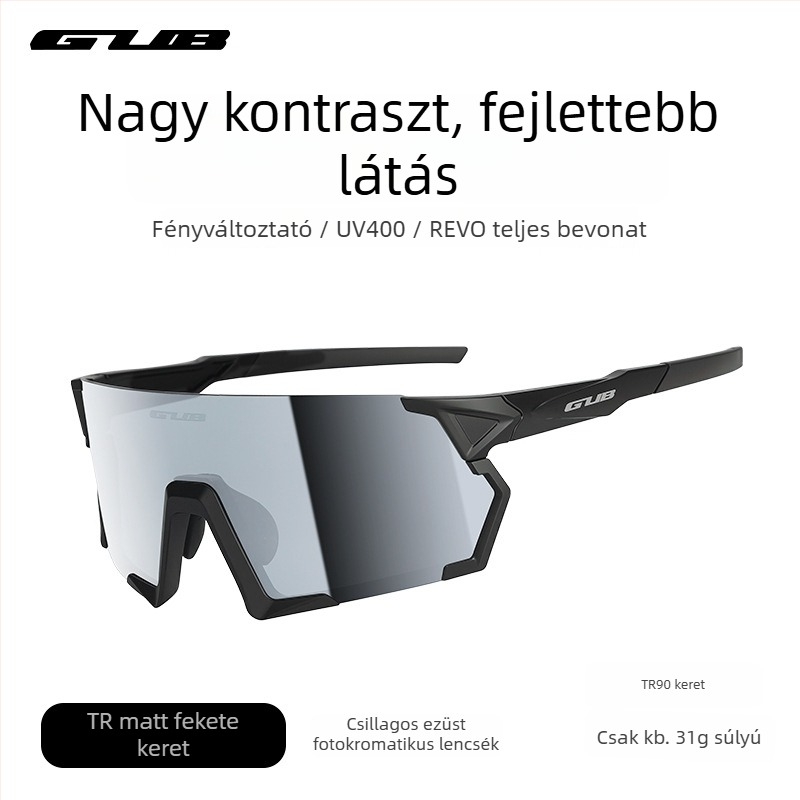 Polarizált kerékpáros szemüveg, modell 8300, PC anyag, cserélhető lencsék, kompatibil dioptriás szemüveggel