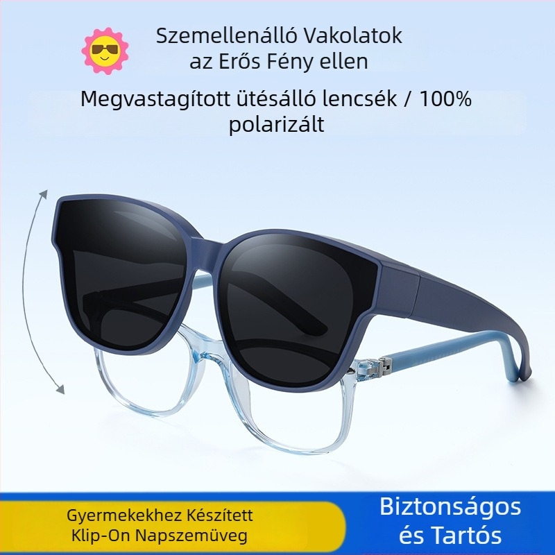 Gyerekeknek szóló myopia szemüveg polarizált UV400 TAC lencsékkel, TR90 keret, teljes keret