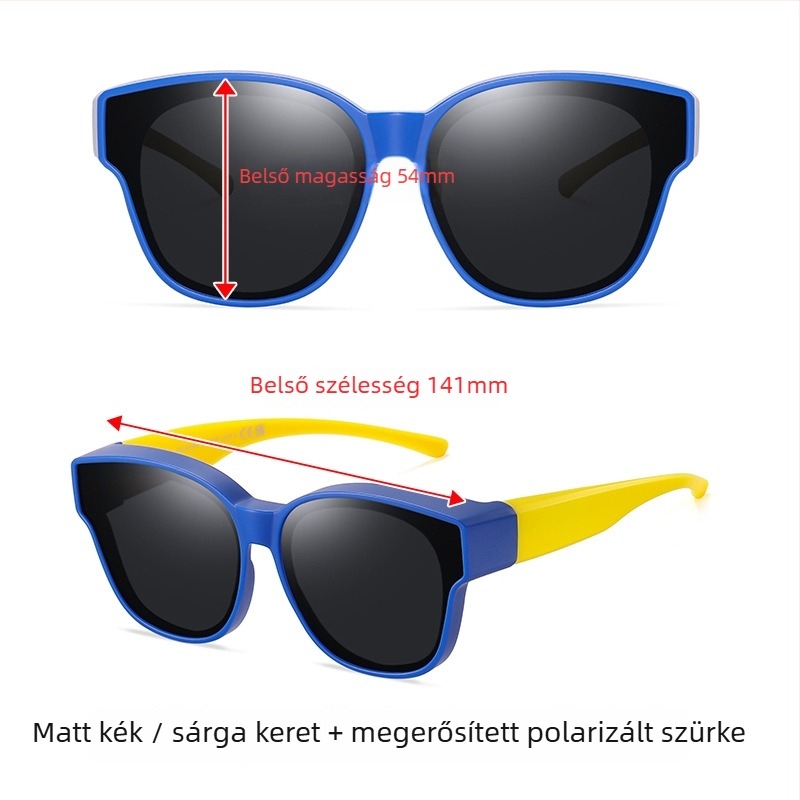 Gyerekeknek szóló myopia szemüveg polarizált UV400 TAC lencsékkel, TR90 keret, teljes keret