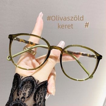 Koreai stílusú trendi olvasószemüveg középkorúak és idősek számára, kékfény elleni védelem, magas minőségű, retro irodalmi stílusú, kerek keretes szemüveg