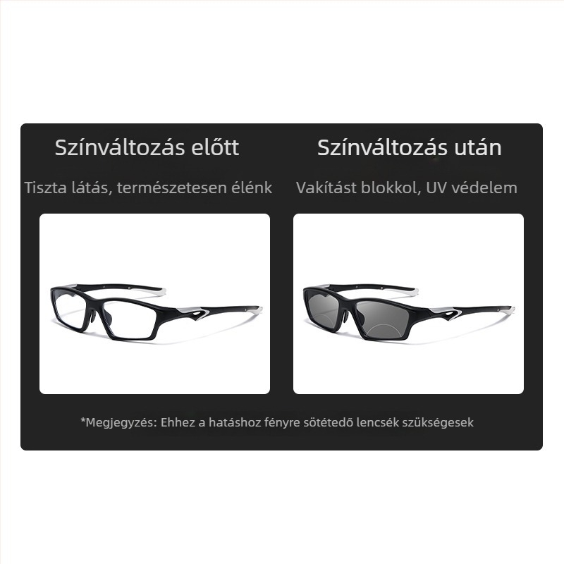Fotókróm olvasó szemüveg férfiaknak — távoli és közelre használható, kékfény elleni védelem, csúszásmentes, divatos