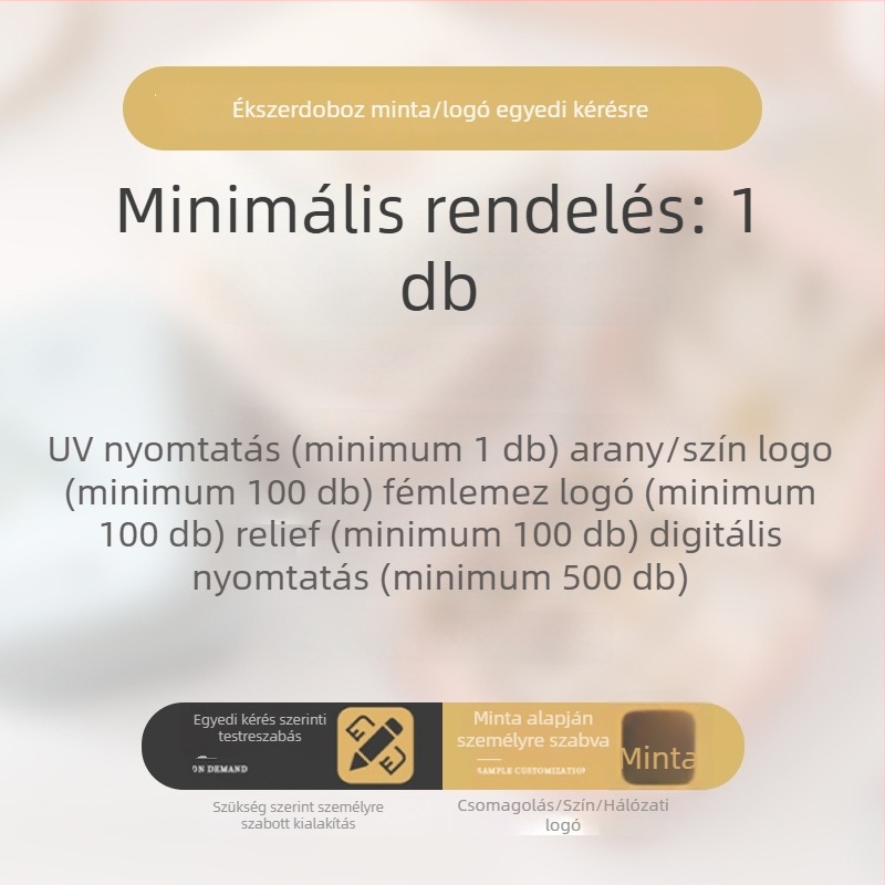CASEGRACE Ékszerdoboz logó testreszabással – DIY 26 angol kezdőbetű, négyzet alakú hordozható, Cortical anyag, Koreai stílus, Modell sp01212-zgc