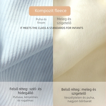 Csecsemő corduroy overál fleece béléssel, hosszú ujjú, kapucni nélküli, 94% poliészter