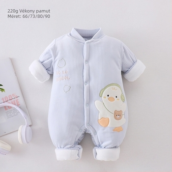 Uniszex bébi téli overál fleece béléssel, 220 g, vastag, 0–12 hónap
