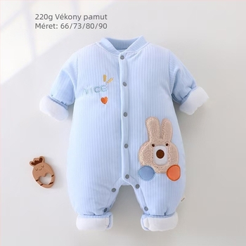 Uniszex bébi téli overál fleece béléssel, 220 g, vastag, 0–12 hónap