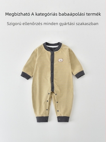 Babák számára alapréteg overál hosszú ujjú, varratszegény kialakítás, 95% poliészter + 5% elasztán, uniszex (0–12 hónap), elülső gombos zárás, vékony anyag, tavasz–ősz–tél