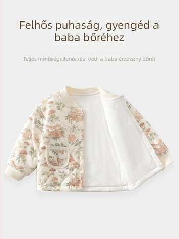 Baba quilted téli kétrészes készlet, 100% pamut, vastag, uniszex, újszülött 0–12 hónap