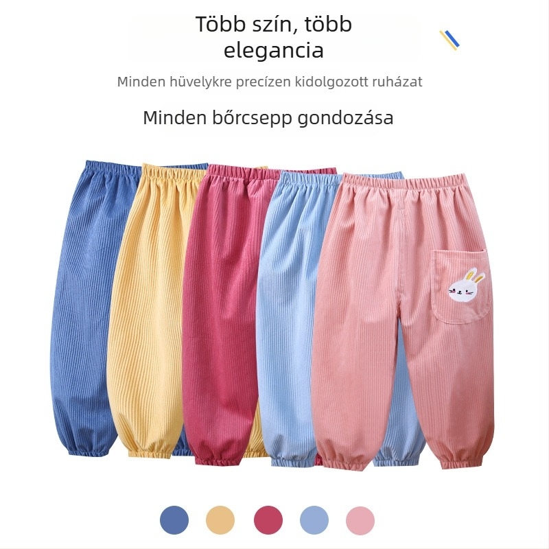 Corduroy nadrág gyerekeknek, uniszex, őszi–téli, bő, laza mindennapi nadrág