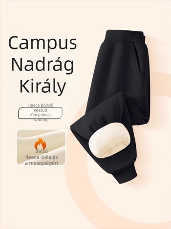 Gyerekeknek szánt pamut sportnadrág, 65% pamut, 35% poliészter, puha felülettel, középső derekú elasztikus övvel, 8 évesnél idősebbeknek, tavaszra, őszre és télre
