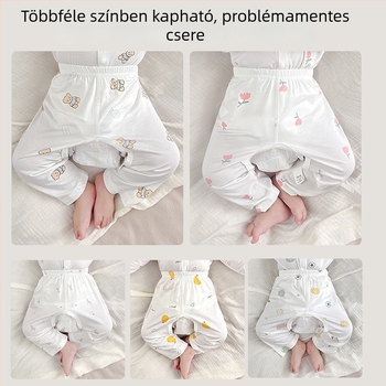 Nyitott ágyékú baba nadrág, vékony Modal, uniszex, újszülött, nyár