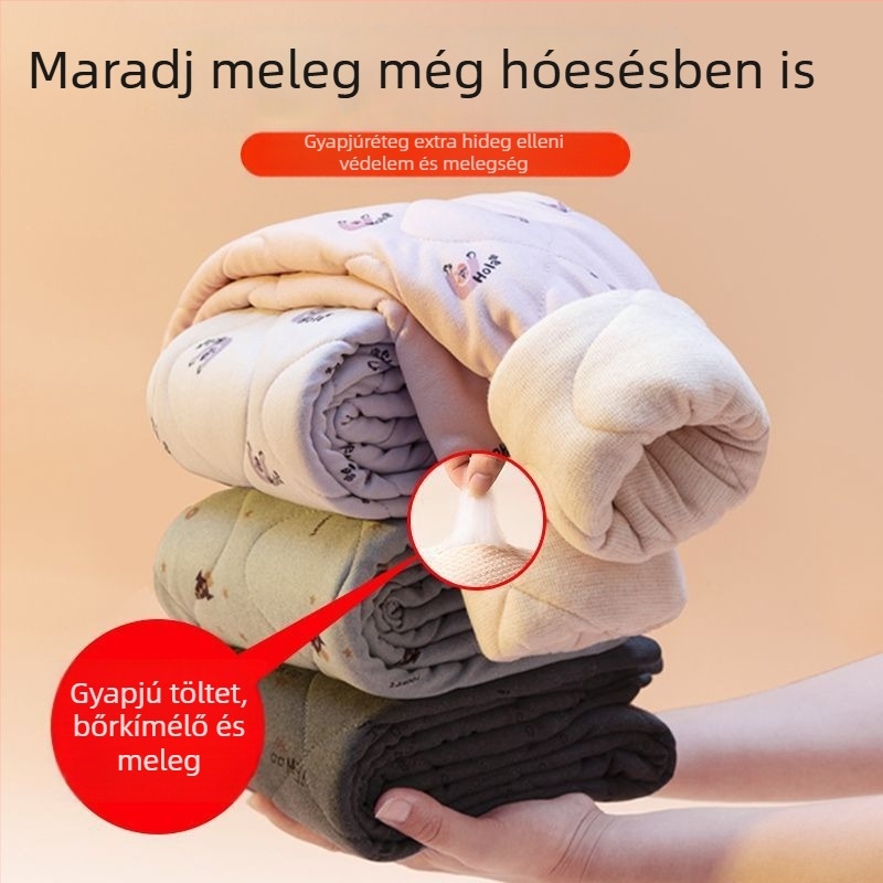 Gyerekek téli nadrág flísz bélésével, poliészter 90%, magas derék, uniszex