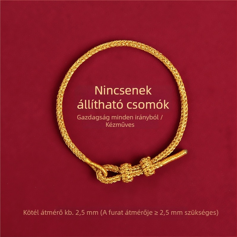 DIY fonott karkötő zsinórból, etnikus stílusú, uniszex, kézzel készített, 2025 tavasz