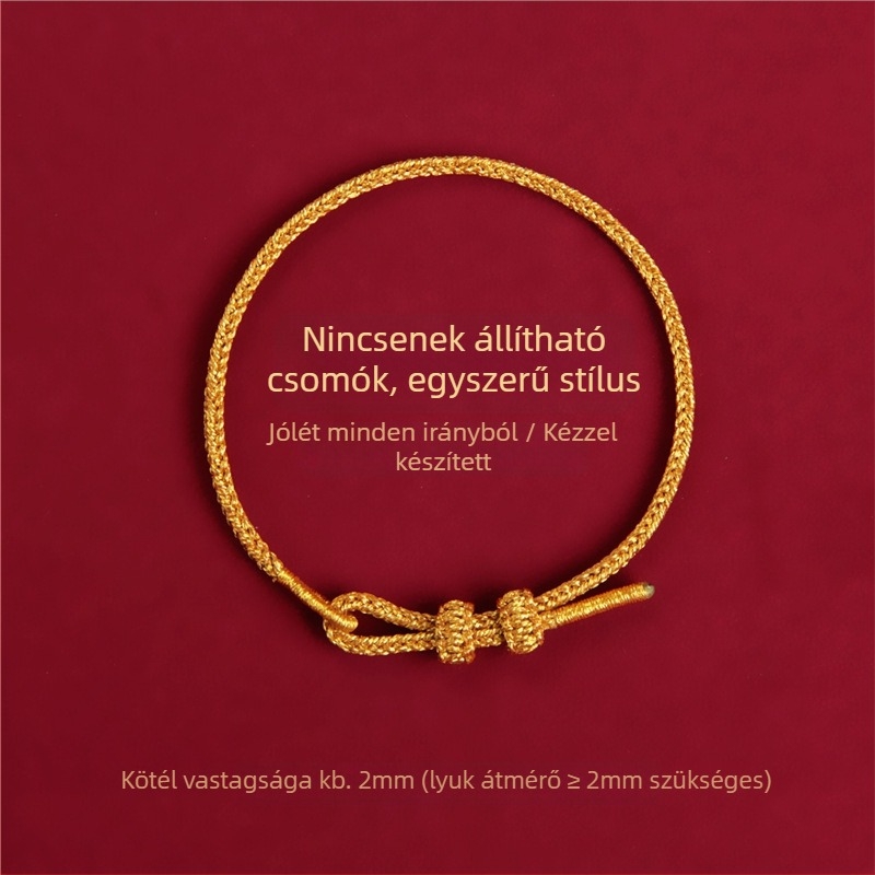 DIY fonott karkötő zsinórból, etnikus stílusú, uniszex, kézzel készített, 2025 tavasz