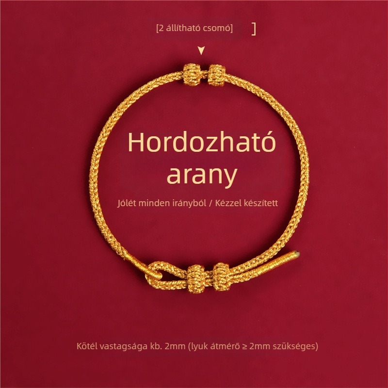 DIY fonott karkötő zsinórból, etnikus stílusú, uniszex, kézzel készített, 2025 tavasz