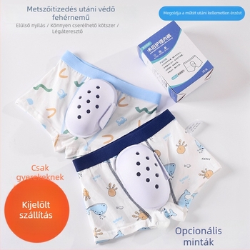 Légáteresztő pamut boxeralsó gyerekeknek posztoperatív körülmetéléshez