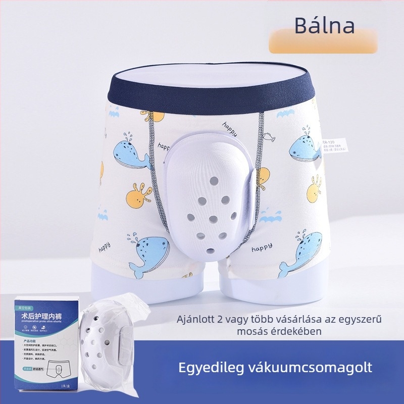 Légáteresztő pamut boxeralsó gyerekeknek posztoperatív körülmetéléshez