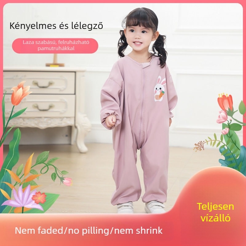 Gyerekeknek egy darabos overall, hosszú ujjú, vízálló és piszokálló, újszülötteknek (0–1 év), tavasz 2025