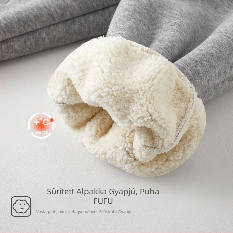 Gyerekeknek készült sherpa béléses nadrág fiúk számára, téli pamut nadrág