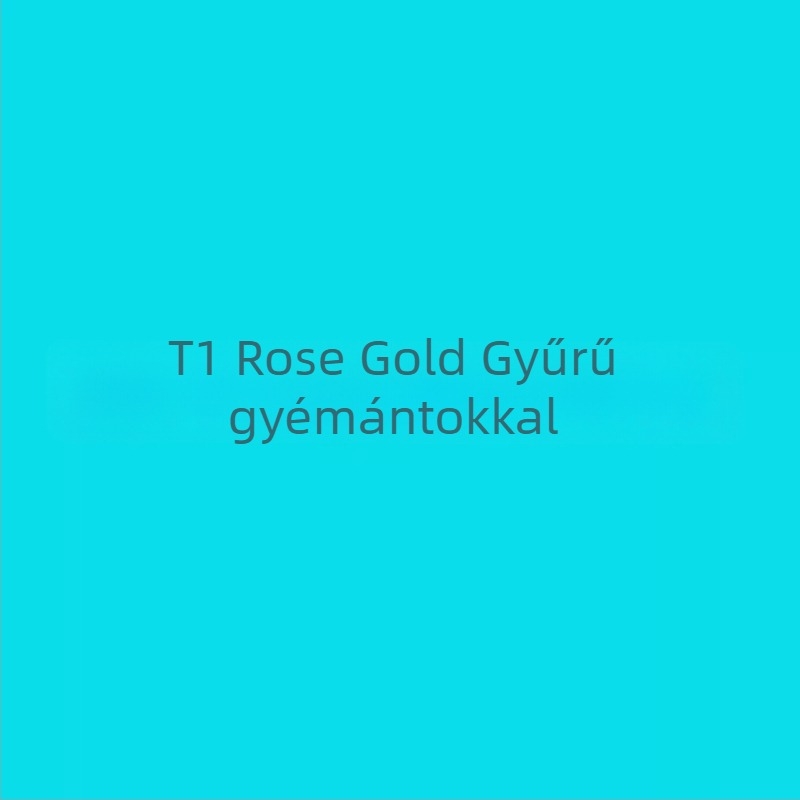 T Brand T1 fél gyémánt gyűrű, V aranyozott, 18K rózsaarany, sima felület, geometrikus gyémánt, pár gyűrű