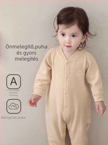 Csecsemő overál gyapjú-velúr alapanyagból, hosszú ujjú, uniszex, őszi-téli viselet