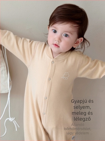 Csecsemő overál gyapjú-velúr alapanyagból, hosszú ujjú, uniszex, őszi-téli viselet