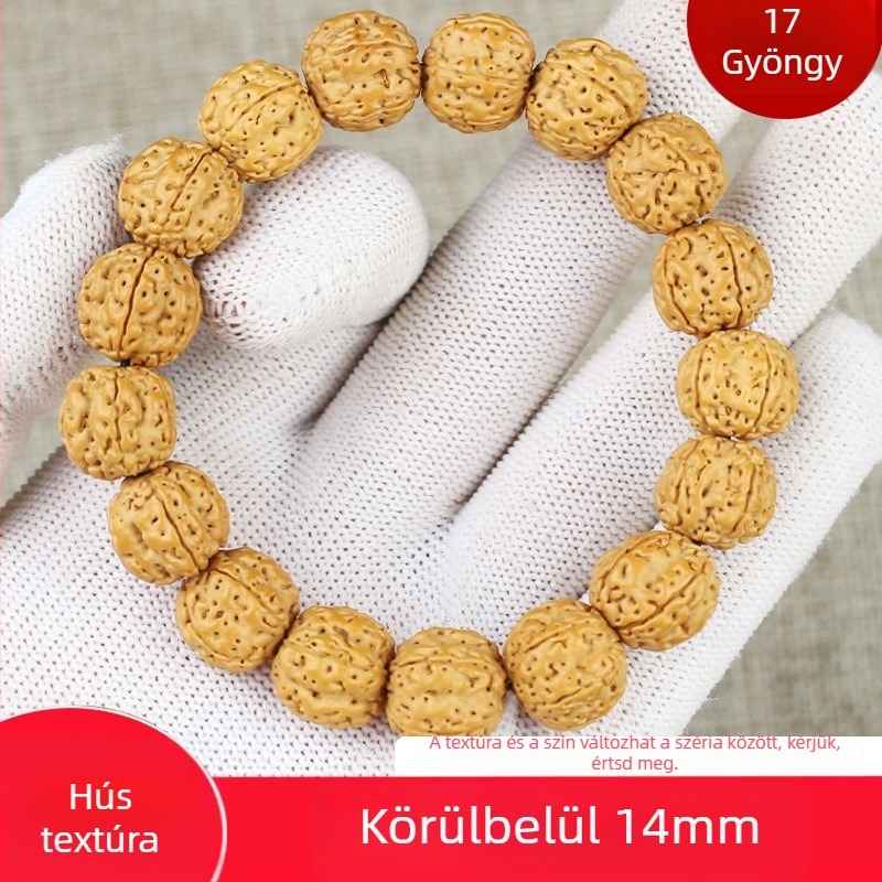 Bodhi magvú karkötő - etnikus páros stílus, polírozott geometrikus dizájn, 14 darabos készlet, Hangzhou származás