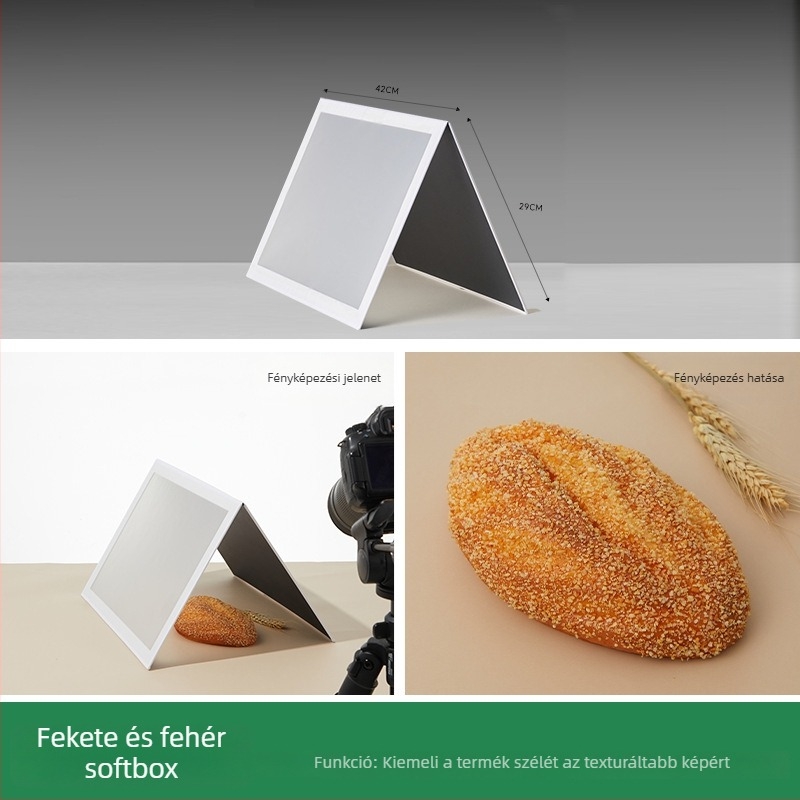 Összecsukható diffúz fénypanel ékszerek fotózásához, PVC, 0.15 kg