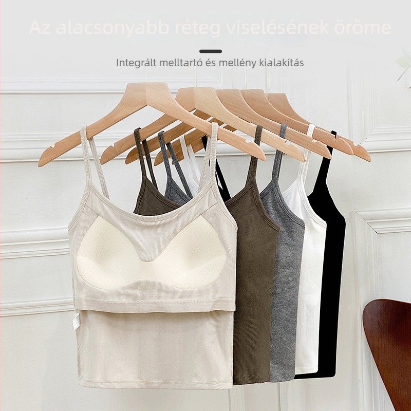 Női alap camisola sling pántokkal, karcsú szabás, hossz 50–65 cm, pamut anyag