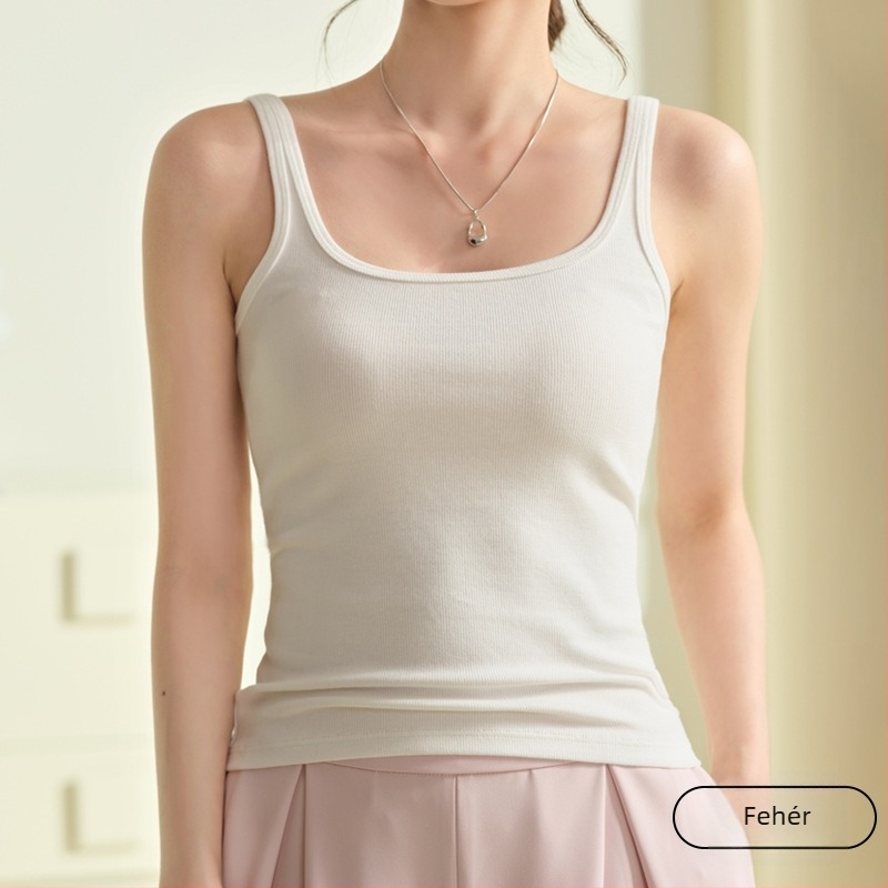 Női nyári camisole felső, légáteresztő és bőrbarát, vékony pántok, hátsó U-formájú, ideális réteg alá
