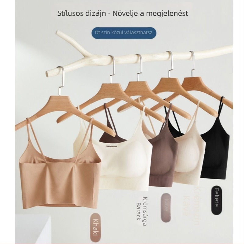 Nylon melltartó/top rögzített kosárral és mellpúppal, varrás nélküli sportos top, kerek nyakú, 70–80% nylon, középmagas sűrűségű 181–200 g/m2