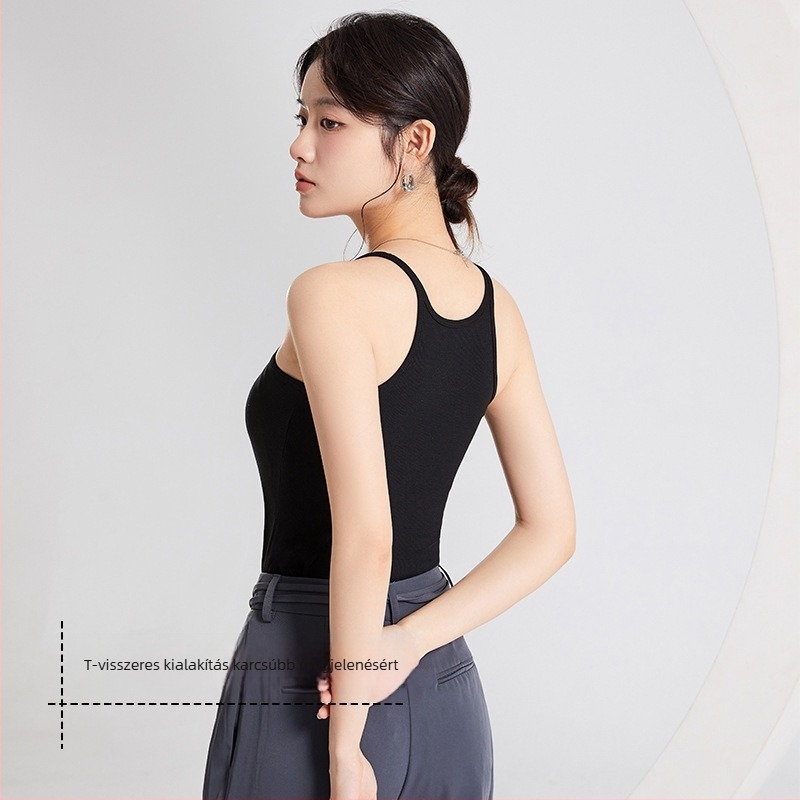 Camisole felső habos párnázással, vállát átfogó pánttal, kerek nyakú, Lysel anyag, 201-250 g/m² vastagság