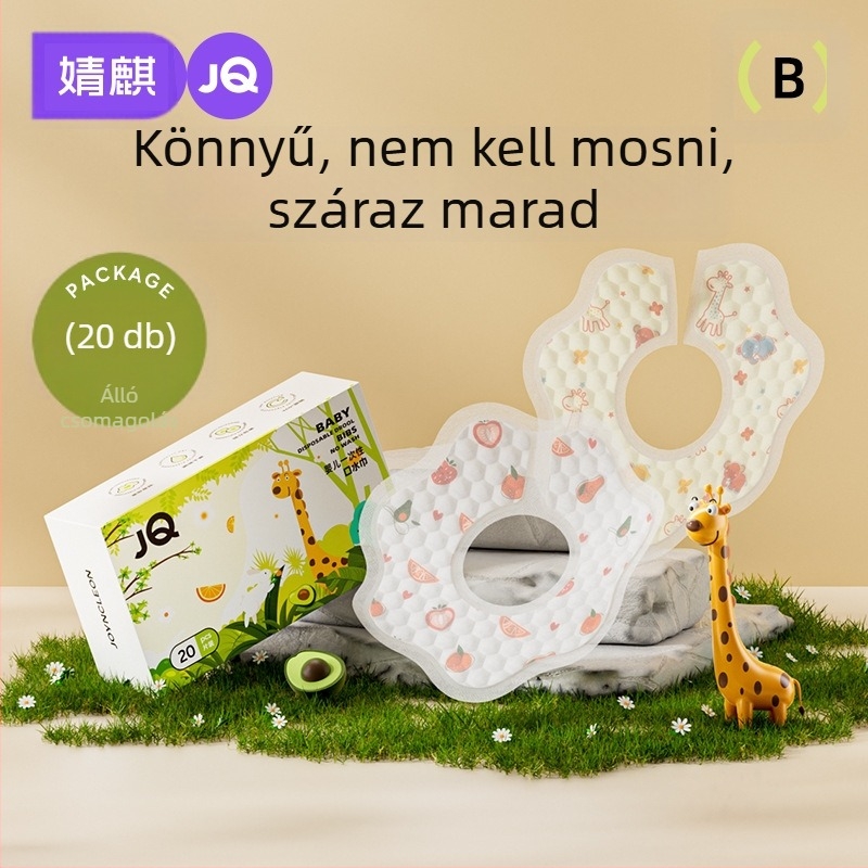 Egyszer használatos nyálkendő bébiknek – vízálló, nem szövött anyagból, uniszex, 0–6 éves gyerekek számára – Jingqi
